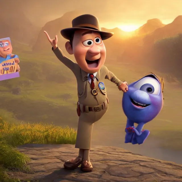 Prompt: tom hanks as a pixar disney character from up 2 0 0 9 unreal engine octane render 3 d render photorealistic