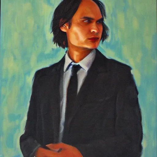 Prompt: painting of frank dillane by duncan regehr