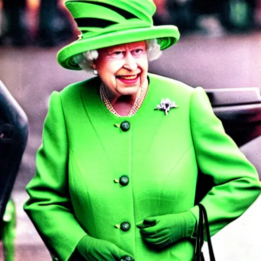 Image similar to queen elizabeth as the riddler