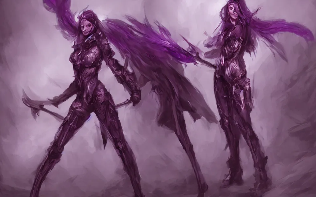 Image similar to valorant, concept art, purple, female, HD,