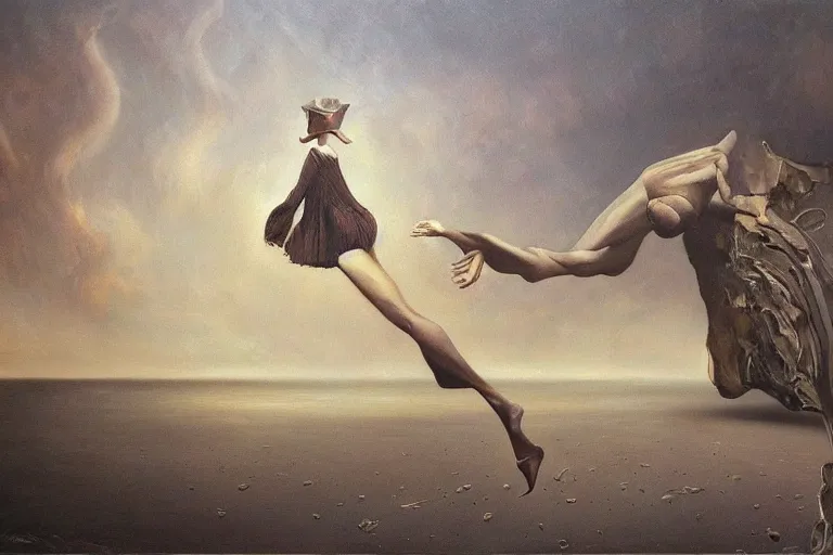 Image similar to realizing ones fate, surrealism, elegant oil painting, highly detailed