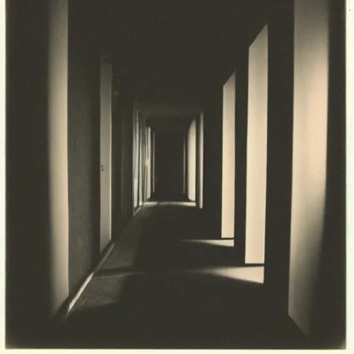 Prompt: polaroid of creepy endless hallway, poltergeist, liminal
