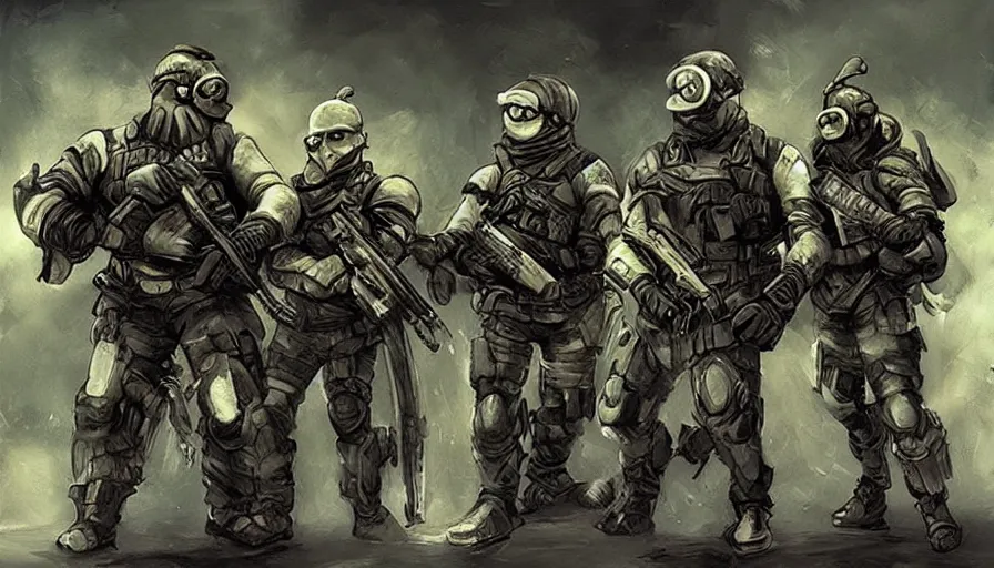 Image similar to “minions part of blackwater mercenary group”