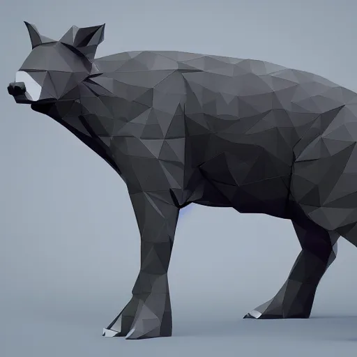 Image similar to low-poly animal 3d model pack, cgsociety, octane render