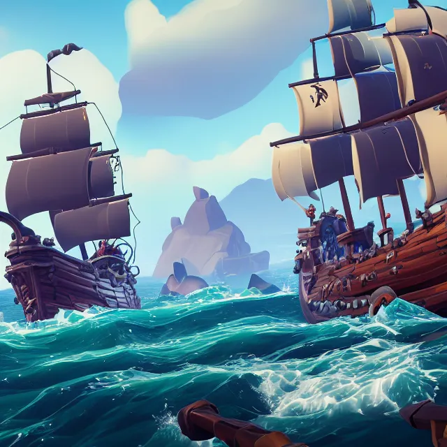 Image similar to sea of thieves, detailed, 4 k