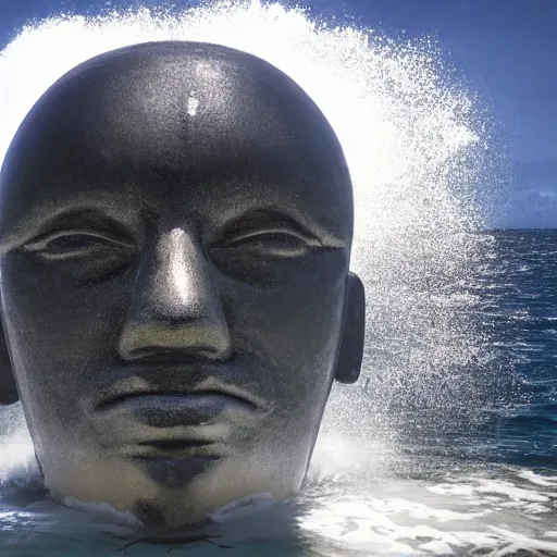 Image similar to giant head in the ocean