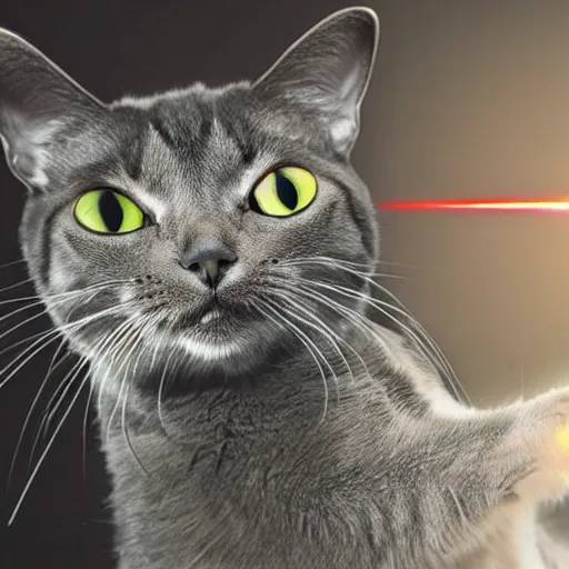 Image similar to a cat shooting lasers out of its eyes