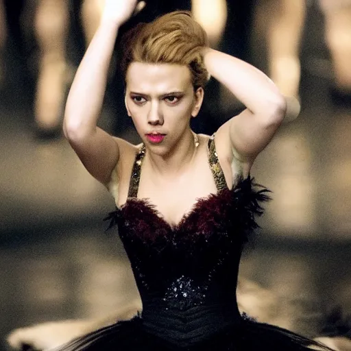 Prompt: a still of Scarlett Johansson in Black Swan (2010)