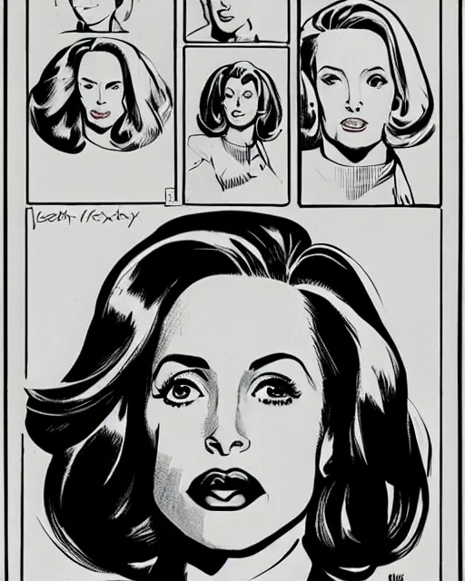 Image similar to a portrait of Dana Scully by Jack Kirby