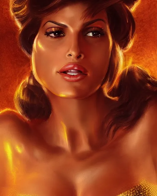 Prompt: eva mendez as honey, made of honey, wearing honey, award winning creature portrait photography, extremely detailed, artstation, 8 k, sensual lighting, incredible art, wlop, artgerm, backlit, rim lighting