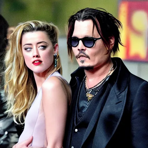 Prompt: amber heard hitting johnny depp