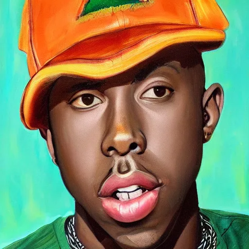 Prompt: a detailed painting of tyler the creator