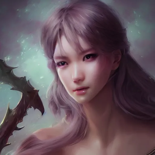Image similar to realistic beautiful gorgeous natural cute fantasy warrior girl art drawn full HD 4K highest quality in artstyle by professional artists WLOP, Taejune Kim, yan gisuka, JeonSeok Lee, artgerm, Ross draws, Zeronis, Chengwei Pan on Artstation