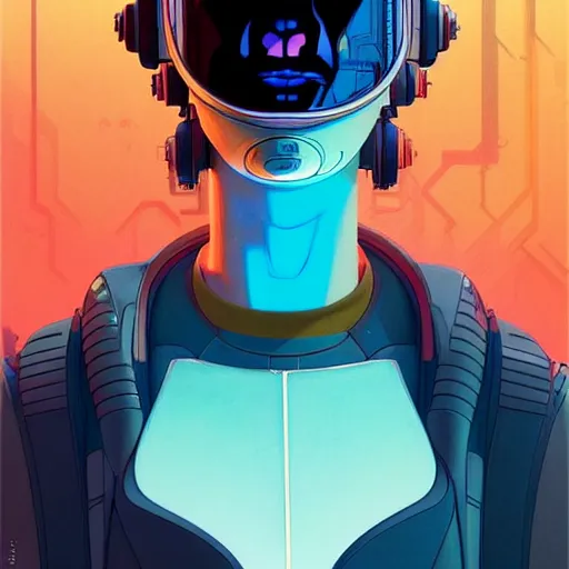 Image similar to h 0 c 0 k futurama cyberpunk portrait by gaston bussierre and charles vess and james jean and erik jones and rhads, inspired by ghost in the shell, beautiful fine face features, intricate high details, sharp, ultradetailed