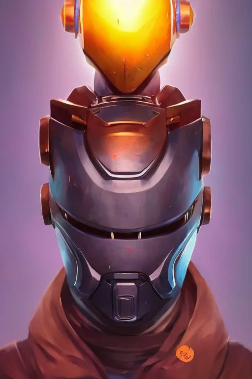 Image similar to epic mask helmet robot ninja portrait stylized as fornite style game design fanart by concept artist gervasio canda, behance hd by jesper ejsing, by rhads, makoto shinkai and lois van baarle, ilya kuvshinov, rossdraws global illumination radiating a glowing aura global illumination ray tracing hdr render in unreal engine 5