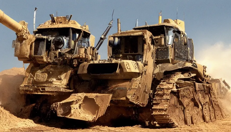 Image similar to big budget movie about the killdozer