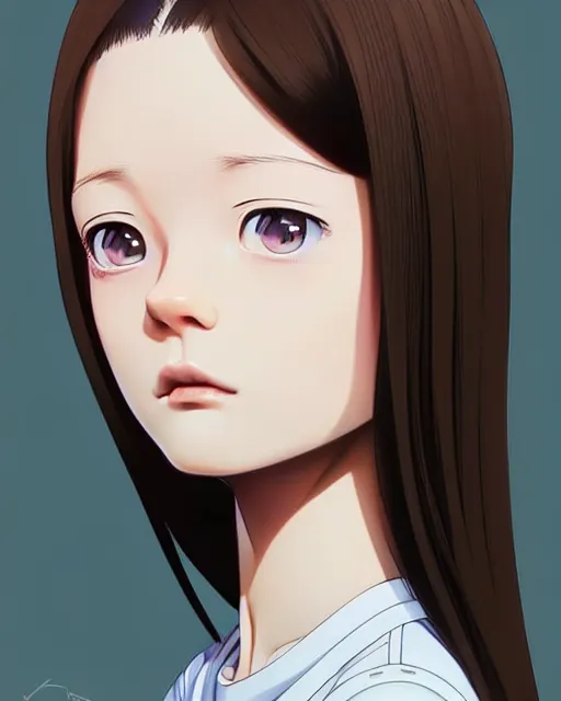 Image similar to portrait Anime as mackenzie foy from Interstellar girl, cute-fine-face, brown-black hair hazel eyes pretty face, realistically shaded, Perfect face, fine details. Anime. Interstellar, realistic shaded lighting by Ilya Kuvshinov, katsuhiro otomo, ghost-in-the-shell, magali villeneuve, artgerm, rutkowski, WLOP Jeremy Lipkin, Giuseppe Dangelico Pino, Michael Garmash, Rob Rey