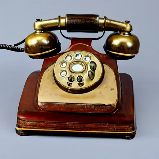 Prompt: a phone in the 1800s