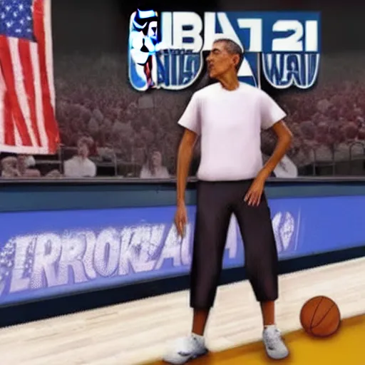 Prompt: barack obama in nba 2 k