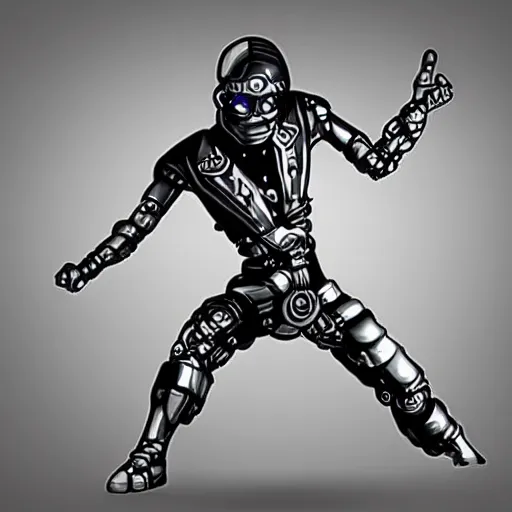 Prompt: cybernetic ninja, cool pose