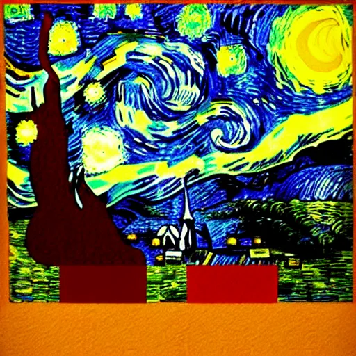 Image similar to david bowie in the style of starry night by van gogh, detailed, masterpiece