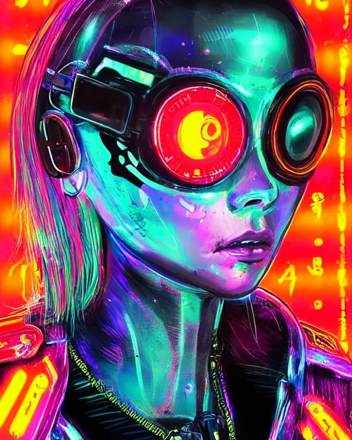 Image similar to detailed portrait Neon Operator Girl, cyberpunk futuristic neon, reflective catsuit, decorated with traditional Japanese ornaments by Ismail inceoglu dragan bibin hans thoma !dream detailed portrait Neon Operator Girl, cyberpunk futuristic neon, reflective puffy coat, decorated with traditional Japanese ornaments by Ismail inceoglu dragan bibin hans thoma greg rutkowski Alexandros Pyromallis Nekro Rene Maritte Illustrated, Perfect face, fine details, realistic shaded, fine-face, pretty face