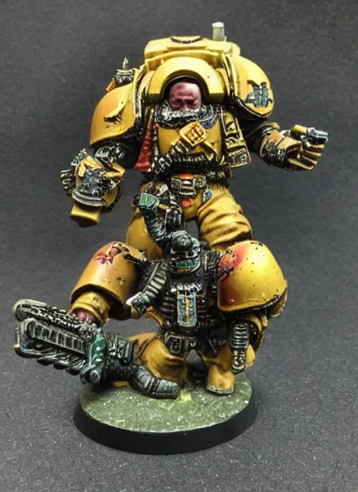 Image similar to 8 0 mm resin detailed miniature of a drunk warhammer 4 0 k space marine laying down puking, product introduction photos, 4 k, full body,