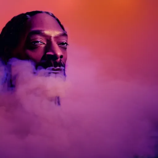 Prompt: snoop dogg as gandalf the white, exhaling a huge cloud of magical purple smoke in the synthwave shire, Japanese CGI, VFX, 2003, 40mm lens, shallow depth of field, film photography, volumetric lighting