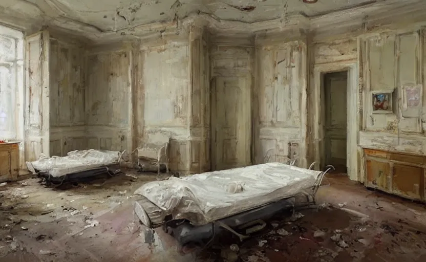 Image similar to Abandoned hospital room. By Konstantin Razumov, highly detailded