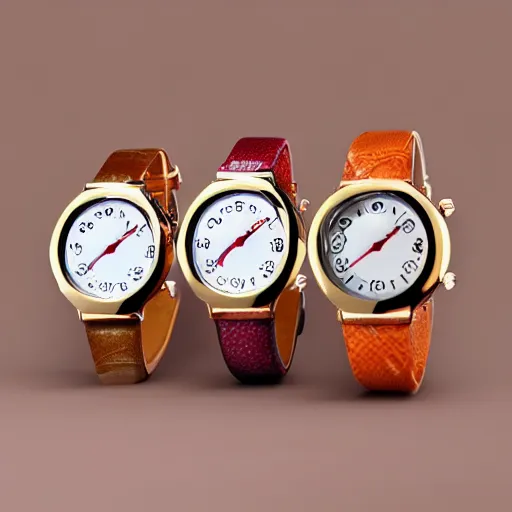 Image similar to a mirror watch with 3 faces and 3 watch bodies