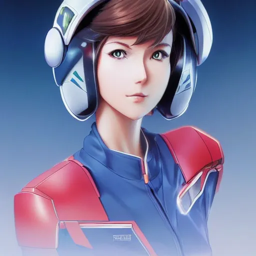 Image similar to An anime portrait of beautiful female pilot , still from Robotech 1985 by Stanley Artgerm Lau ,WLOP, Ilya Kuvshinov ,James Jean, Andrei Riabovitchev , symmetrical