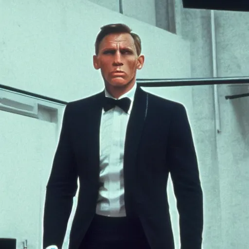 Image similar to Live Action Still of Jerma985 in James Bond, real life, hyperrealistic, ultra realistic, realistic, highly detailed, epic, HD quality, 8k resolution, body and headshot, film still