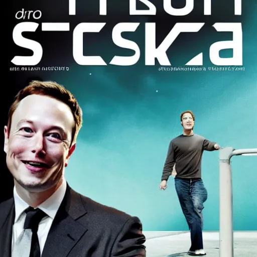 Image similar to A movie cover with Elon Musk And Mark Zuckerberg in it