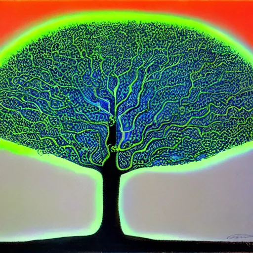 Image similar to a fluo tree by salvador dali