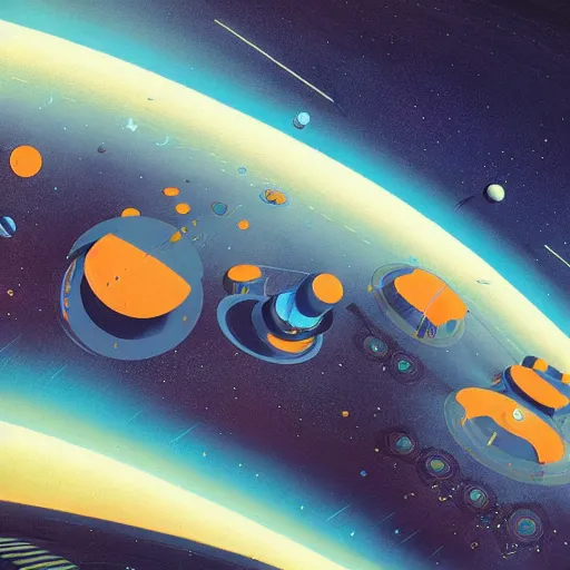 Prompt: beautiful spaceport artwork by dan mcpharlin