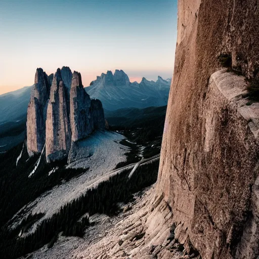 Prompt: Tre Cime di Lavaredo in a minimalist y2k style