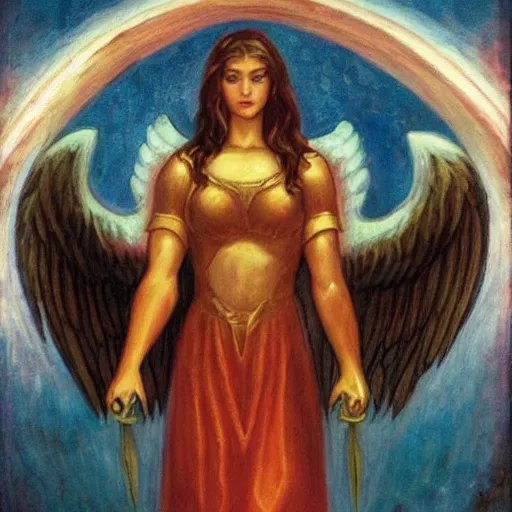 Prompt: archangel auriel holding your hand