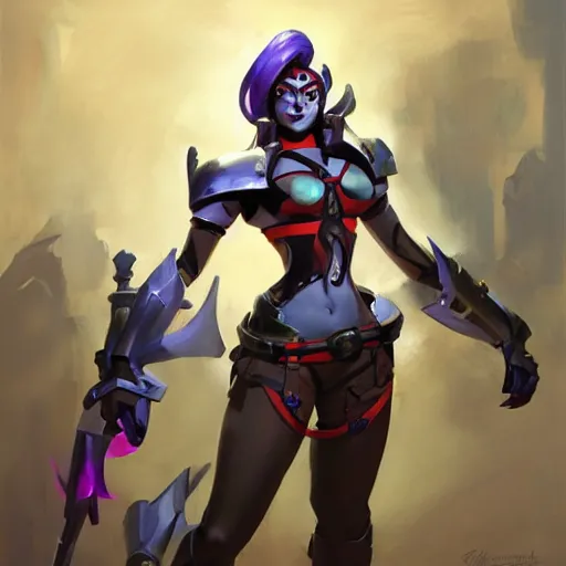 Image similar to greg manchess portrait painting of partially armored jinx from league of legends as overwatch character, medium shot, asymmetrical, profile picture, organic painting, sunny day, matte painting, bold shapes, hard edges, street art, trending on artstation, by huang guangjian, gil elvgren, ruan jia, greg rutkowski, gaston bussiere
