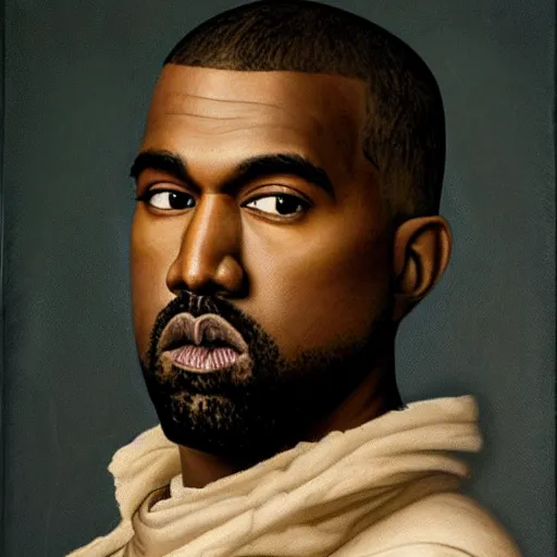 Prompt: professional renaissance painting portrait of Kanye West