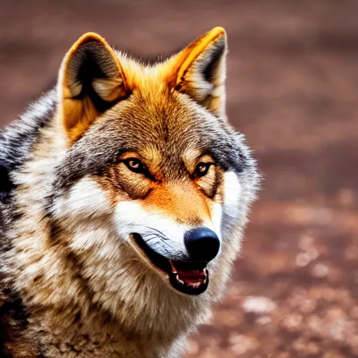 Prompt: professional photograph of a peanut - colored wolf, high quality, hd, 8 k, 4 k, magnificent, award - winning, nature, nature photography, awe - inspiring, highly detailed, amazing