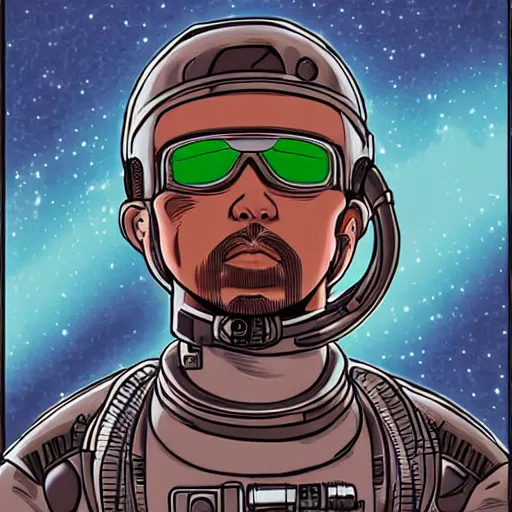 Image similar to a cyberpunk cholo astronaut