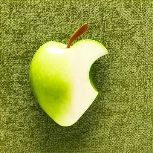 Image similar to studio shot of green apple shaped like a dog, isometric perspective, green background