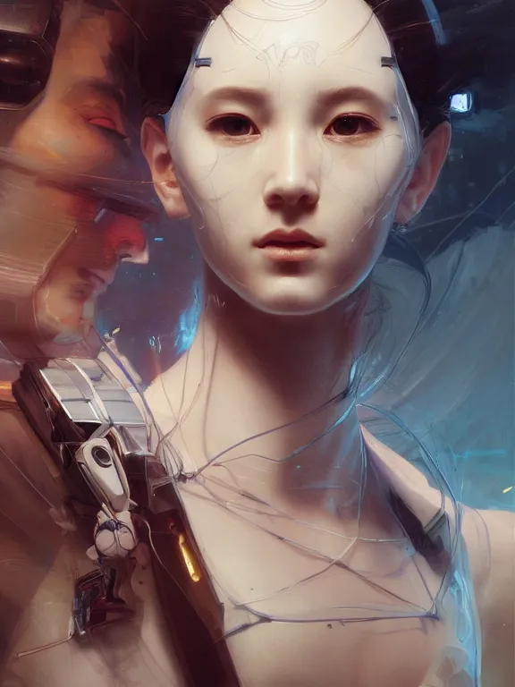 Image similar to full shot of a beautiful venus astronaut defined facial features, intricate abstract. cyberpunk, symmetrical facial features. by ruan jia and artgerm and range murata and wlop and ross tran and william - adolphe bouguereau and beeple. key art. fantasy illustration. award winning, artstation, intricate details, realistic, hyperdetailed, 8 k resolution.