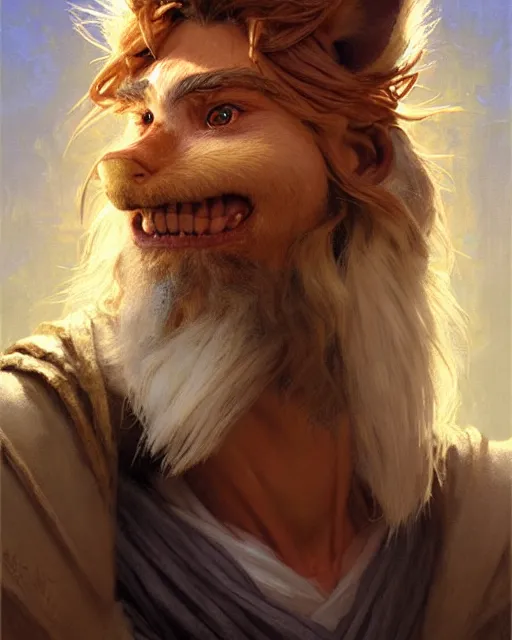 Image similar to portrait of sir didymus from the labyrinth, fine details, realistic shaded lighting poster by greg rutkowski, magali villeneuve, artgerm, jeremy lipkin and michael garmash and rob rey