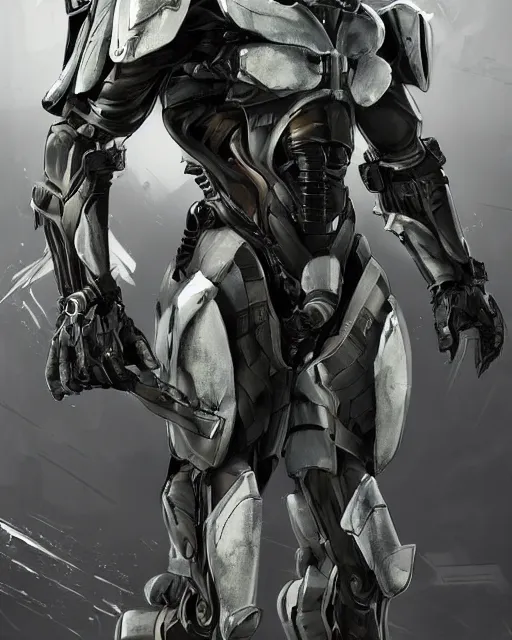 Image similar to powered armored exoskeleton in the style of metal gear in the style of metal gear rising trending on artstation deviantart pinterest detailed realistic hd 8 k high resolution