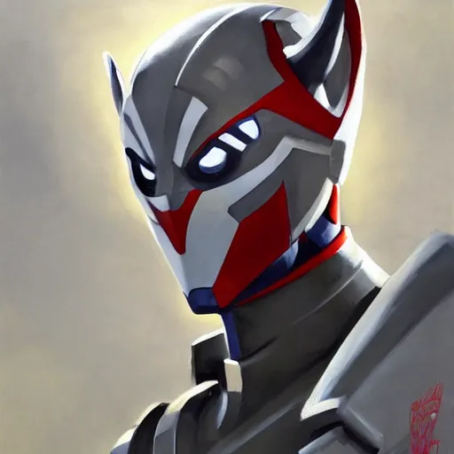 Image similar to greg manchess portrait painting of armored spiderman ultraman grey fox from metal gear cyborg gay japanese - american hybrid as overwatch character, medium shot, asymmetrical, profile picture, organic painting, sunny day, matte painting, bold shapes, hard edges, street art, trending on artstation, by huang guangjian and ail elvgren and sachin teng