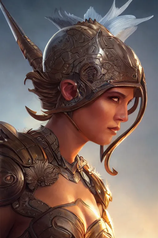 Image similar to amazon valkyrie athena, d & d, fantasy, portrait, highly detailed, headshot, digital painting, trending on artstation, concept art, sharp focus, illustration, art by artgerm and greg rutkowski and magali villeneuve