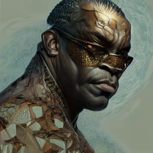 Prompt: brutalist Portrait of Shadow King, intricate, wild, highly detailed, digital painting, artstation, concept art, smooth, sharp focus, illustration, art by artgerm and greg rutkowski and alphonse mucha and Hajime Sorayama