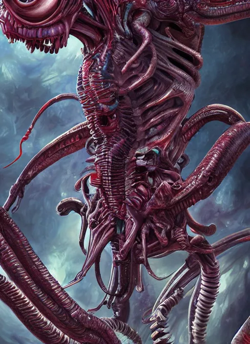 Prompt: xenomorph, monster anatomy, ross tran, vivid colors, anatomical, highly detailed sculpture, intricate detailed, ommatidia, 8 k, cinematic atmosphere, post - processing