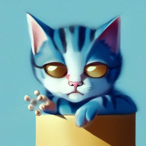 Image similar to goro fujita ilustration a cute playful kitten by goro fujita, painting by goro fujita, sharp focus, highly detailed, artstation